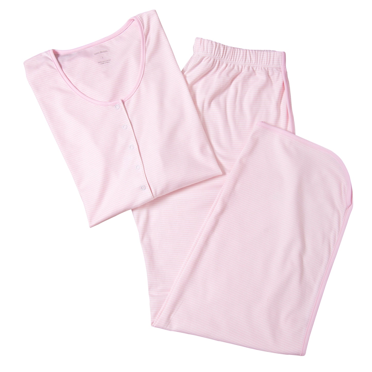 Adult PJ Pima Cotton Pink Stripes