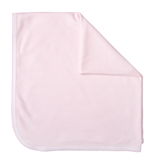 Blanket Pima cotton pink stripes