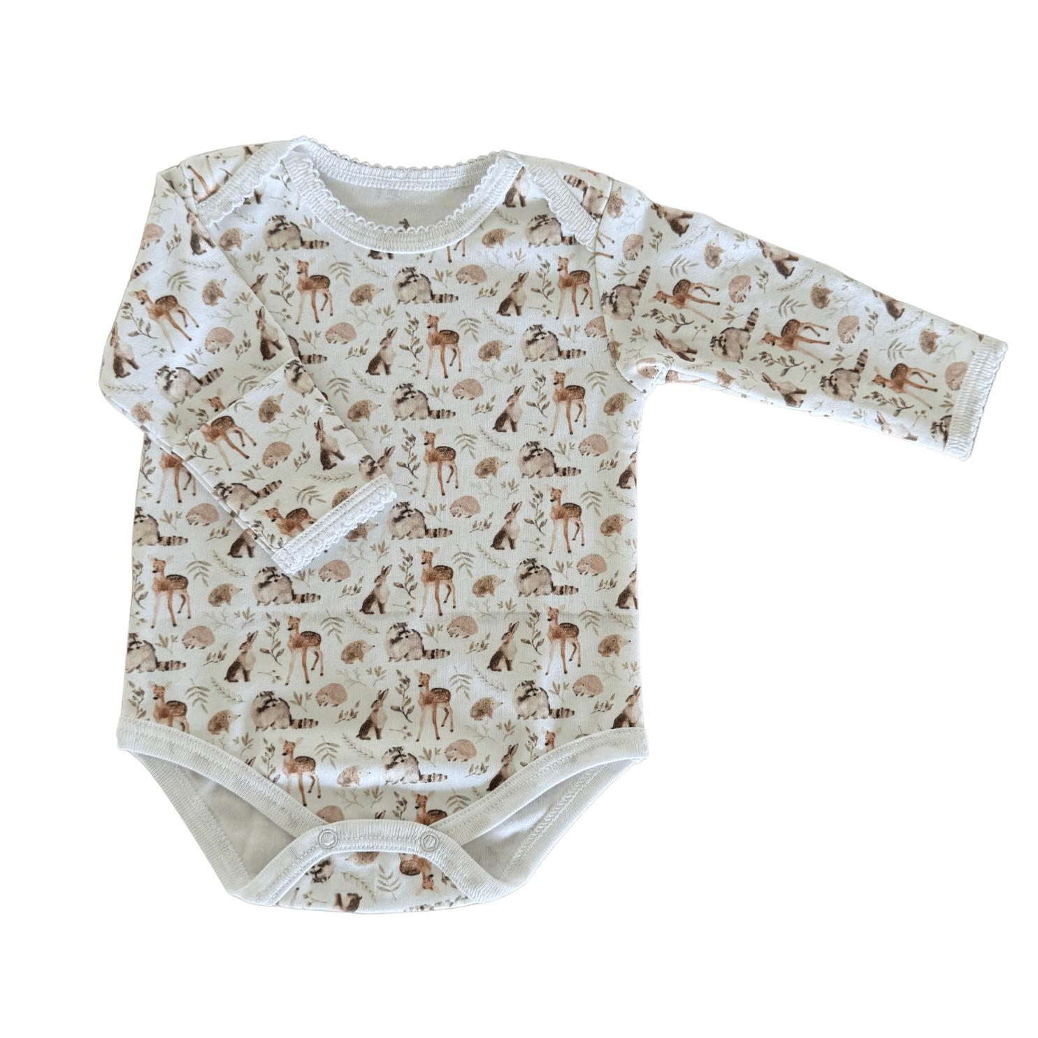  Bodysuit pima cotton forest animals