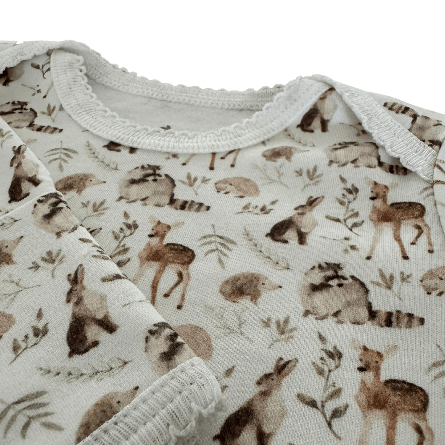 Bodysuit pima cotton forest animals