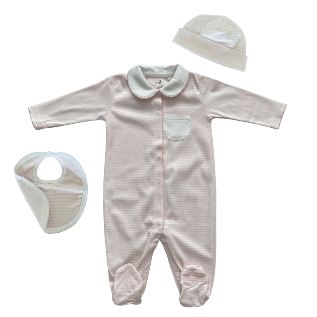 Newborn gift set pink stripes