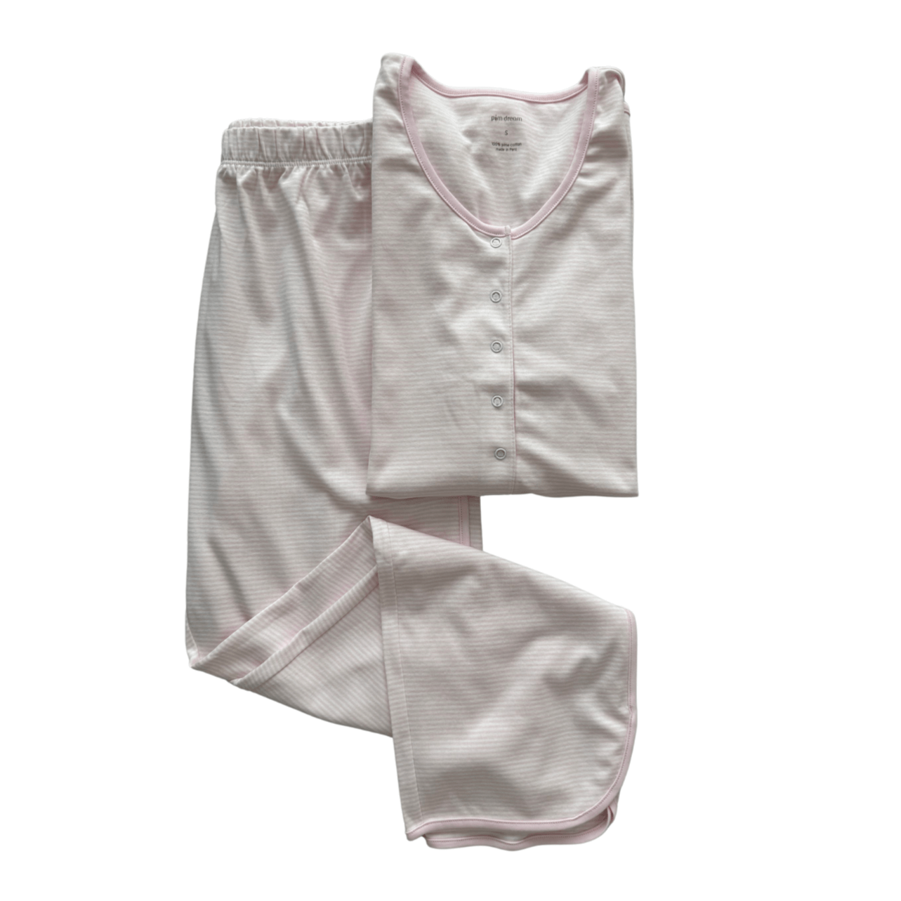 Women Pima Cotton PJ Pink Stripes